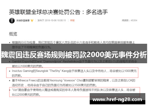 魏震因违反赛场规则被罚款2000美元事件分析 魏震因违反赛场规则被罚款2000美元事件分析